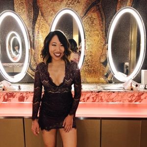 Purple lace bodycon clubbing dress